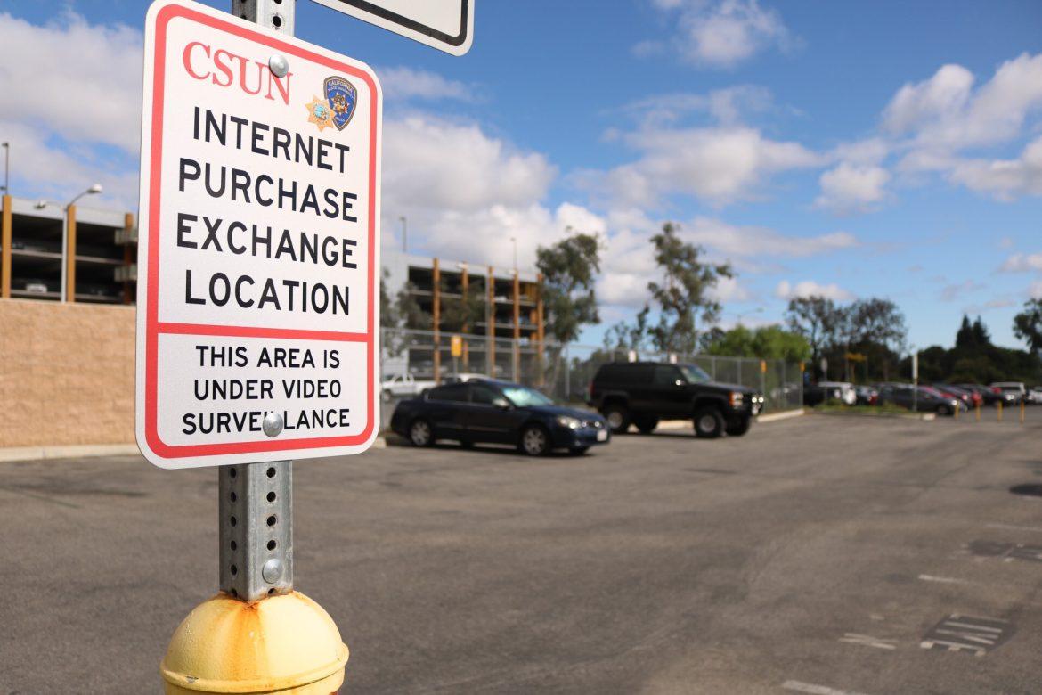 internet purchase exchange location pictured in the parking lot