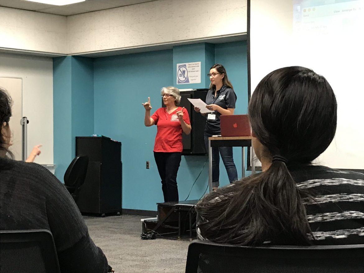 Students participated in a discussion on the high rates of sexual assault of the deaf and hard of hearing. (Nathan Hickling/The Sundial)