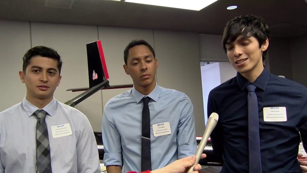 still from the interview with three csun engineering students at their senior design project showcase