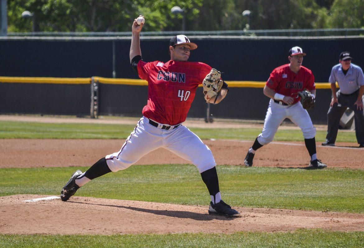 samuel myers pitches in the game against uc riverside