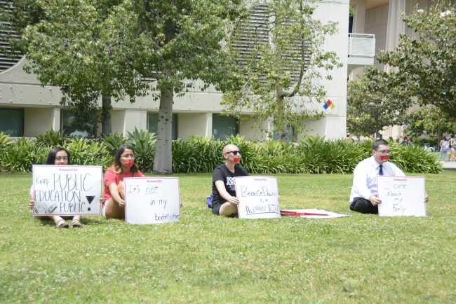 students participate in silent protest