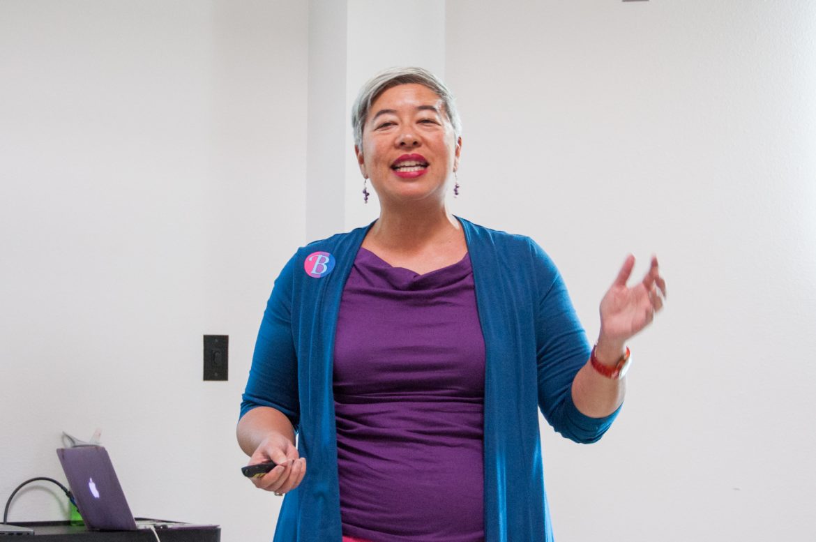 “I try to take this opportunity because I recognize how little awareness there is around bisexuality and how important that is.” Dr. Tania Israel said. Photo credit: Alejandro Aranda