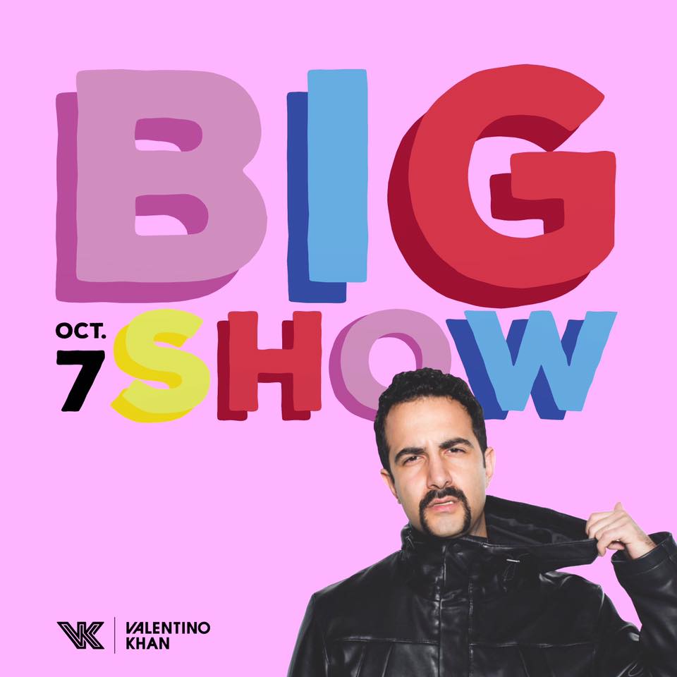 Ad shows big letters that read, Big Show Oct 7 along with a photo of performer Valentino Khan