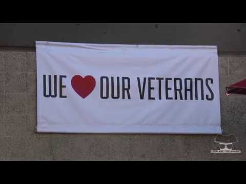banner reading we love our veterans