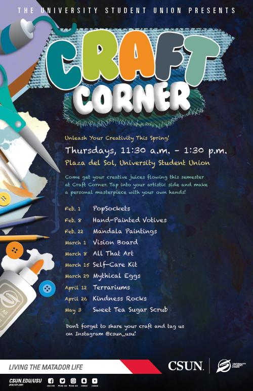 Craft Corner informational poster