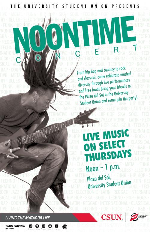 Noontime concert flyer from the CSUN USU