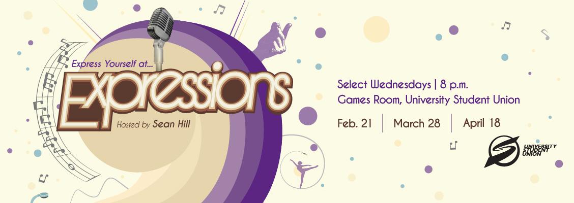 Informational flyer for Expressions event