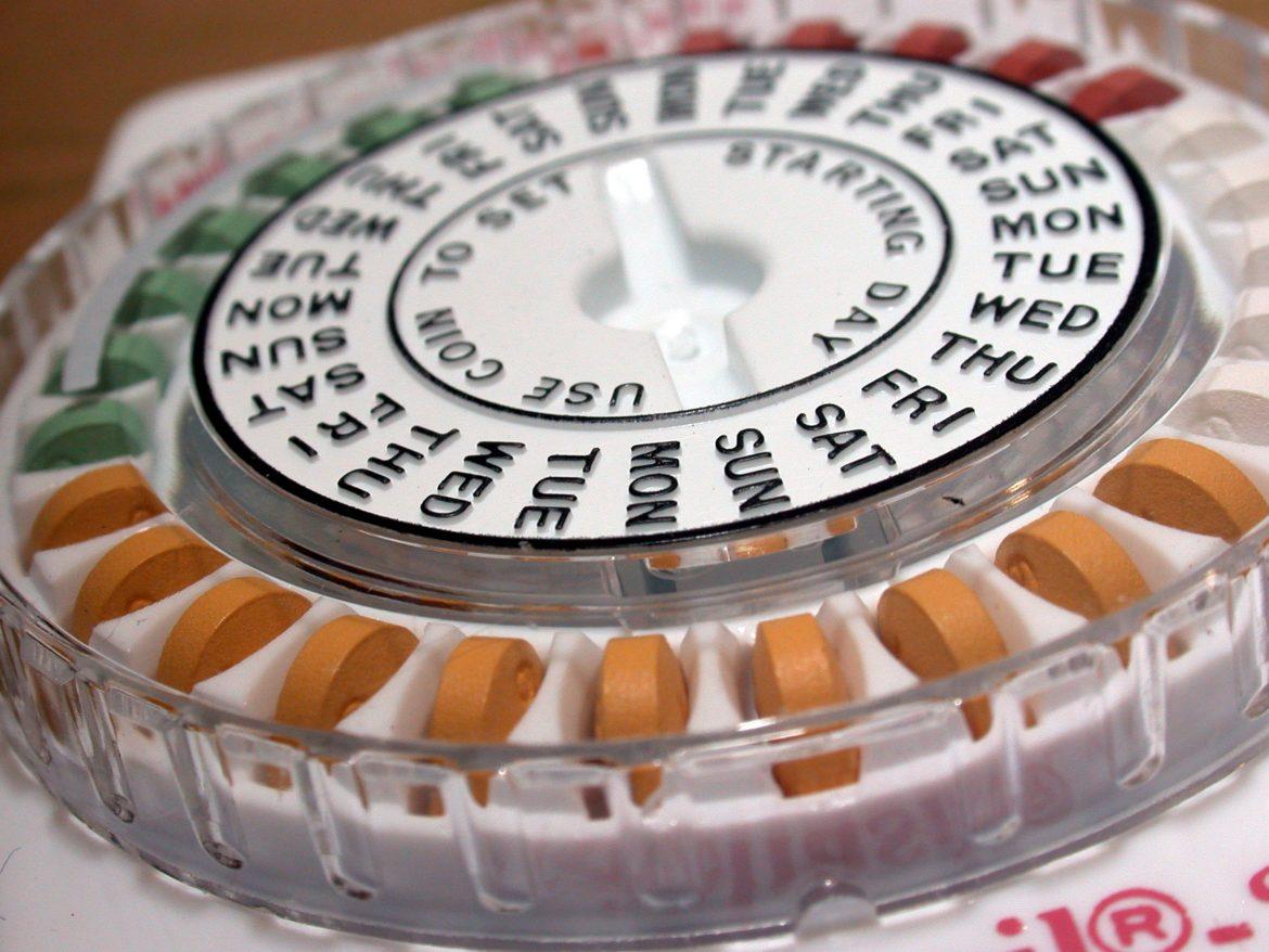 circular birth control container