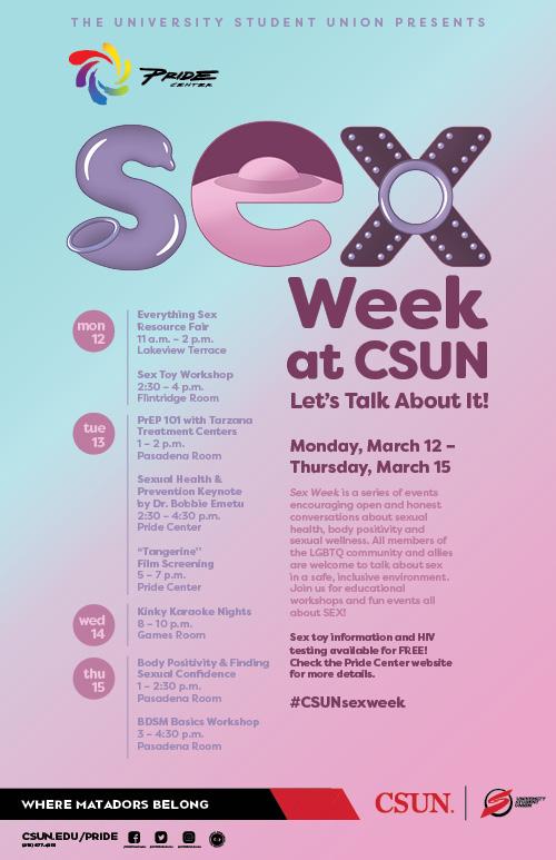 promotional flyer for Sex week at CSUN