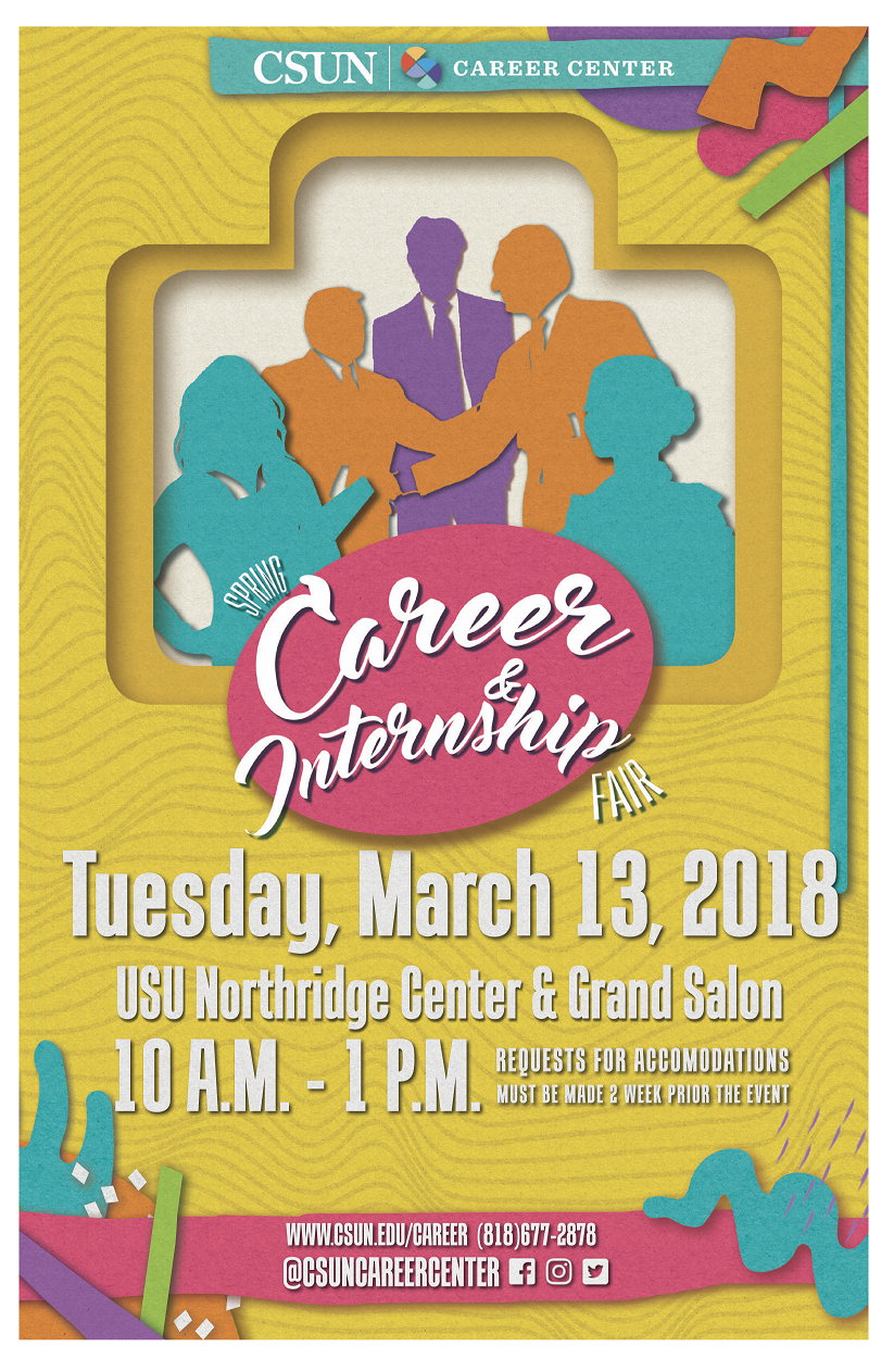 promotional flyer for the Career and Internship fair