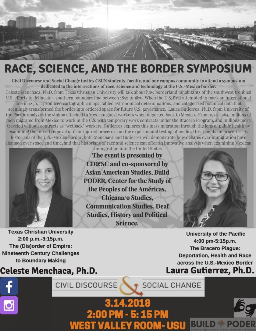flyer titled Race, Science, and the Border Symposium