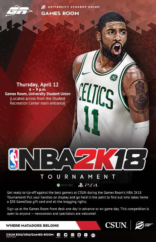 back red and white flyer for a basketball video game tournament