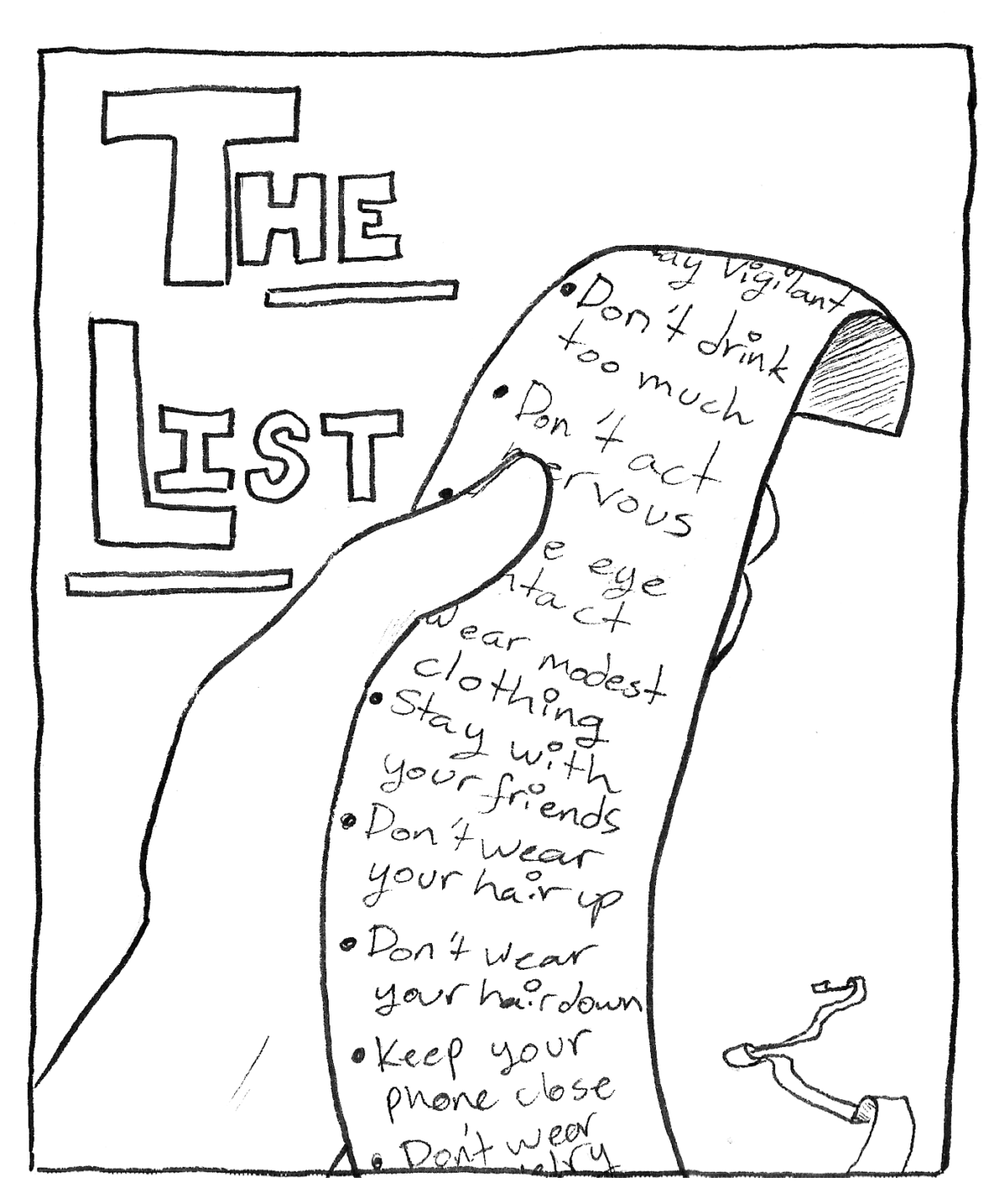 cartoon drawing of a list
