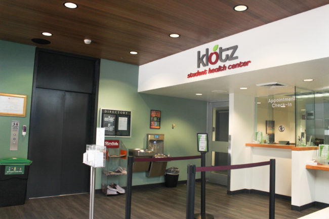 An inside picture of Klotz Student health center