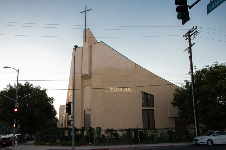 Mannam Presbyterian Church was built in 1999 under Pastor Yong-Hwan Cho on the corner or Lassen Street and Lindley Avenue. It offers sermons in Korean and ministries in both Korean and English. Photo credit: Elaine Sanders