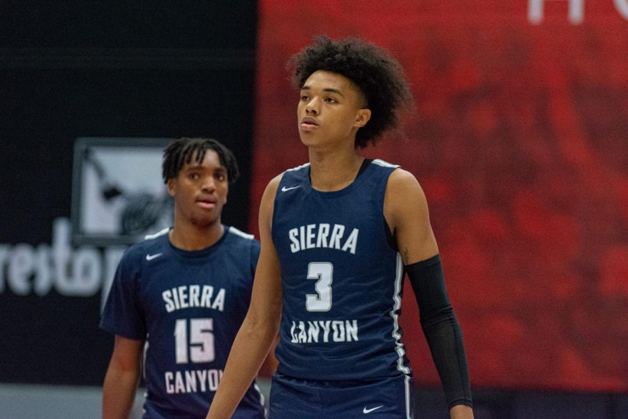 BJ Boston (3) and Terren Frank (15) are both seniors at Sierra Canyon School. Boston is ranked as the No. 9 senior in the nation and is committed to Kentucky, while Frank is committed to Texas Christian University. Photo credit: Joshua Pacheco