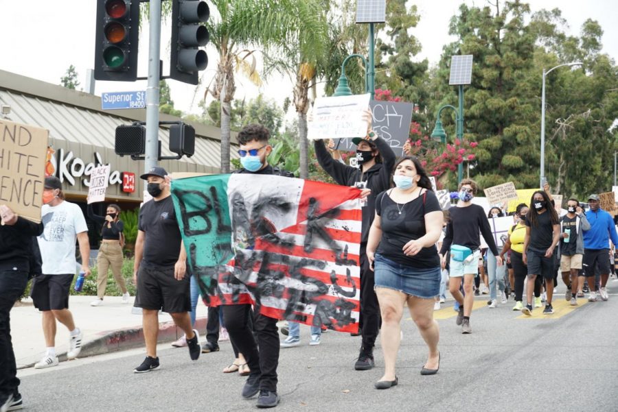 Protesters march with Northridge Black Lives Matter.
