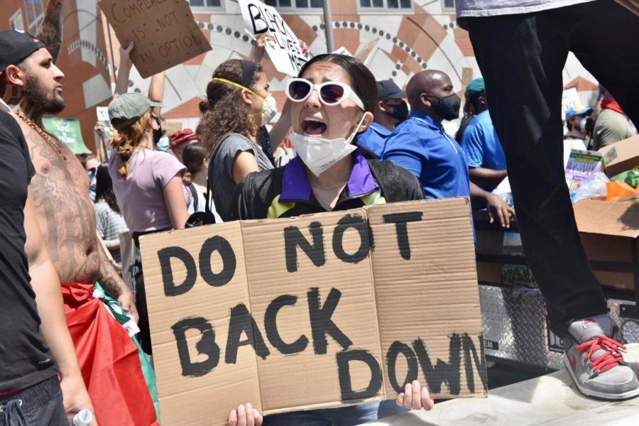 Protester at UCLA protest on Thursday, June 4.