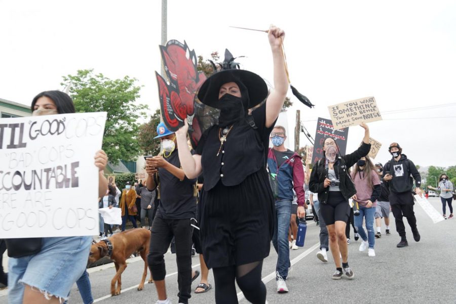 Protesters march with Northridge Black Lives Matter.