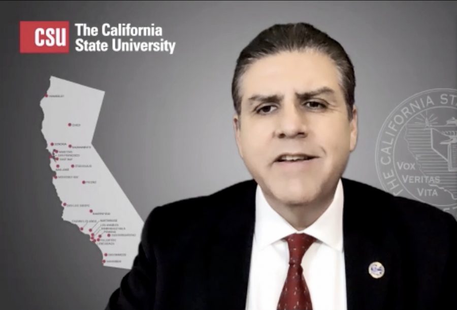 Incoming CSU chancellor and Fresno State president Joseph Castro discusses his plans for campuses on Wednesday, Sept. 30, 2020 as he prepares to take office on Jan. 4, 2021. Castro addressed the virtual spring semester, funding for police departments and diversity across the 23 campuses. 