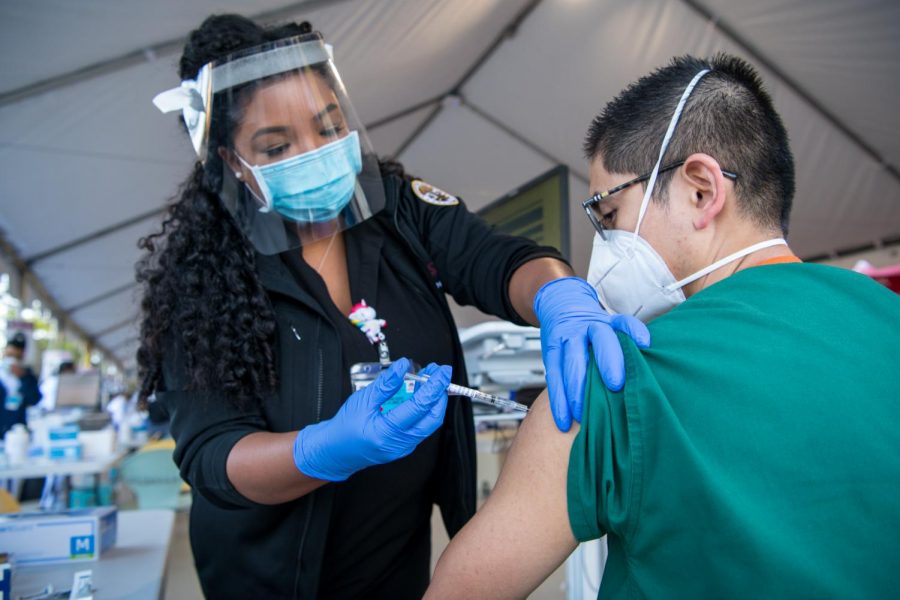 L.A. County hopes to vaccinate 4,000 healthcare workers a day at mass vaccination sites across the county.