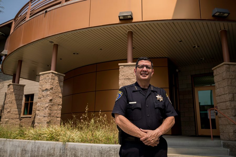 Alfredo Fernandez, the interim Chief of Police at CSUN, stands in the Police Services building. Chief Fernandez has been part of the CSUN Police Department for more than 25 years, which makes him the longest tenured member of the department.