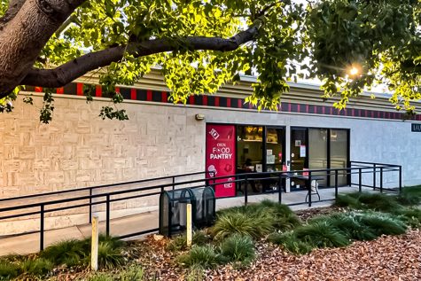 Photograph of the exterior of the CSUN Food Pantry, taken at Northridge, Calif., on Wednesday, Nov. 24, 2021.