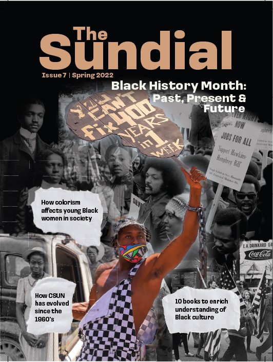 The Sundial issue 7 cover "Black history Month: Past, Present, Future".