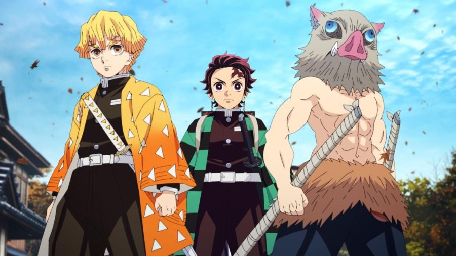 From left to right: Zenitsu, Tanjiro and Inosuke from the anime Demon Slayer: Kimetsu no Yaiba. (Courtesy of Demon Slayer: Kimetsu no Yaiba)