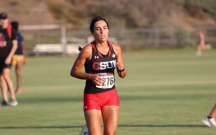 CSUN womens cross country player running