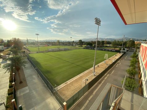 A womens soccer game between UC Irvine and CSUN was canceled due to threats made on social media on Sept. 11, 2022, in Northridge, Calif. The field was left empty as campus police advised everyone to stay away from campus.