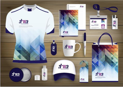 mockup of several promotional products