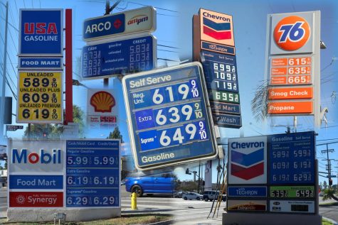 A photo illustration the value of gas in $