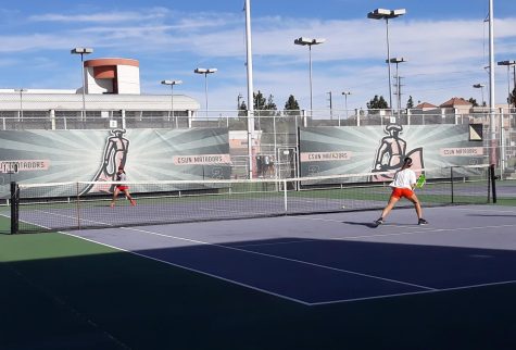 From left, Vitoria Solis battles Zoe Clydesdale-Eberle from the University of the Pacific at the Jim Gorman Court in Northridge, Calif., on Nov. 11, 2022.