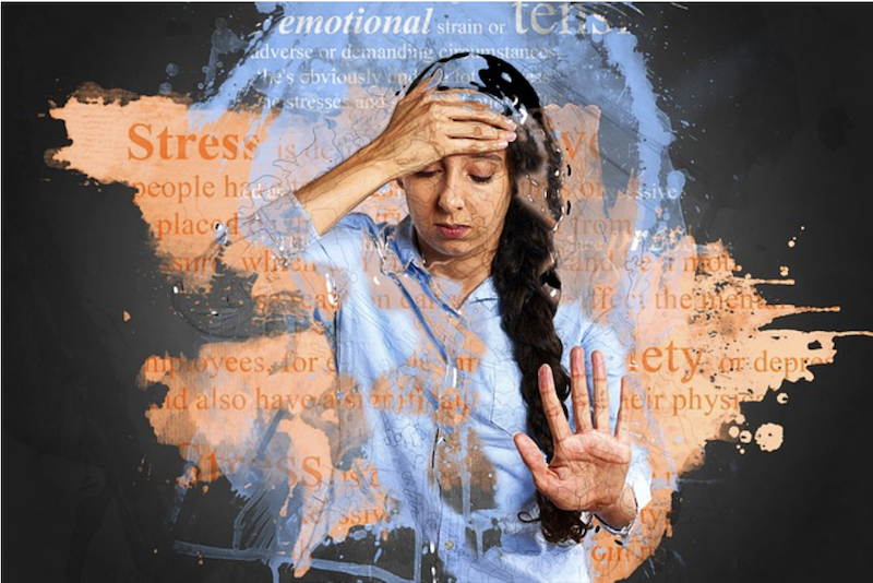 photo illustration of woman feeling anxiety
