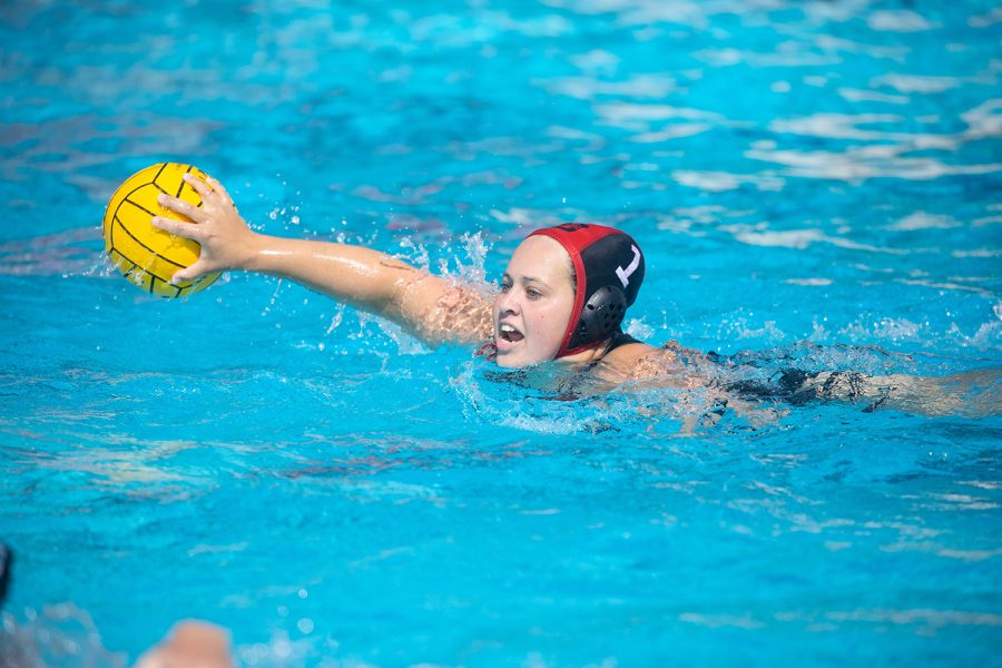 Womens Water polo playing in the water