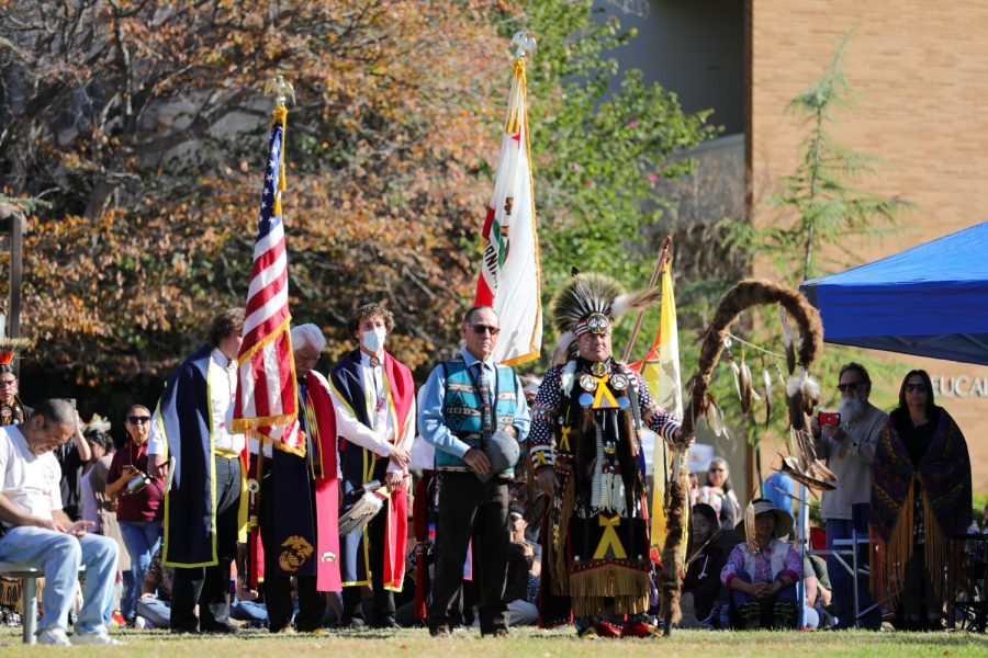 People celebrating the native American culture