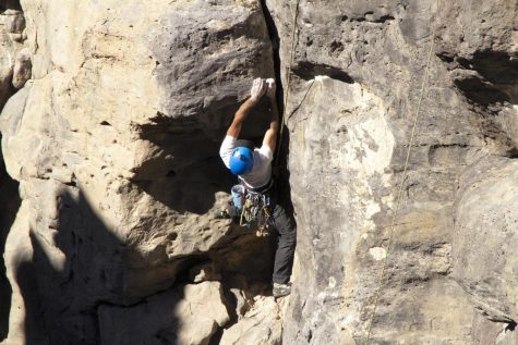 A person climbing