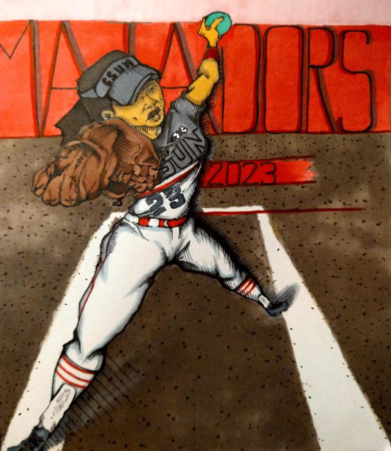 illustration of a softball player catching the ball