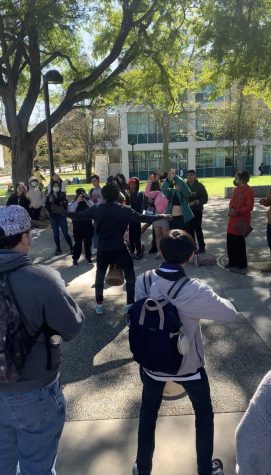 A group of people at CSUN celebrating Black history month