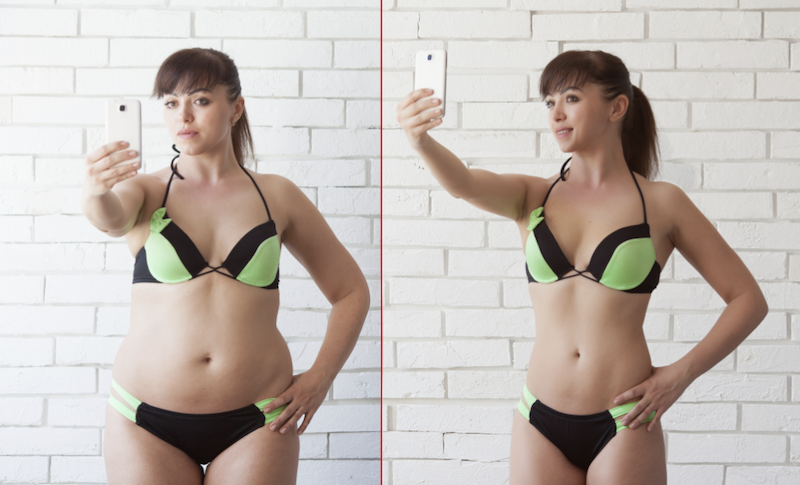 A+woman+body+comparison+between+before+and+after+body