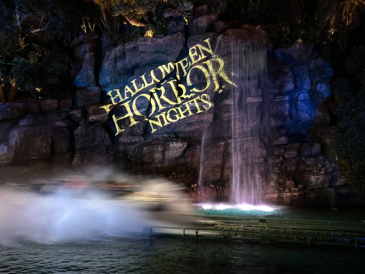 Universal Studios’ Lower Lot overlooking the “Jurassic Park” Ride during Halloween Horror Nights on Sept. 14, 2023.