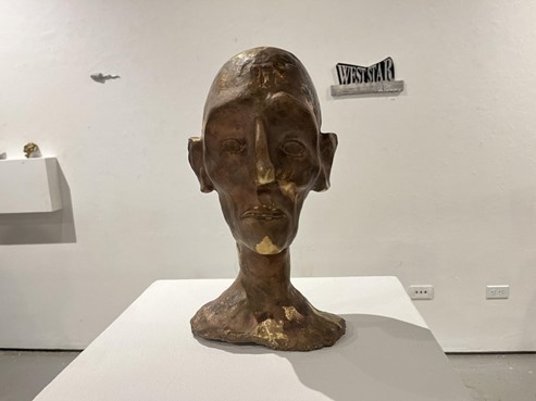 Sculpture done by Matthew Karp, displaying a survivor of the Holocaust. 