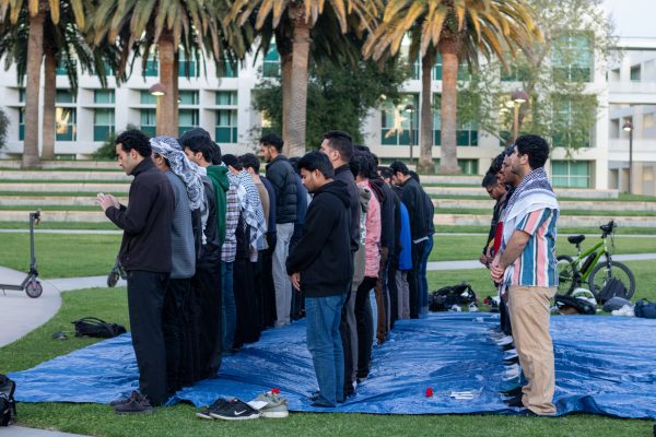 Praying sections were held after the vigil at the University Library Lawn on April 3rd, 2024 in Northridge, Calif.