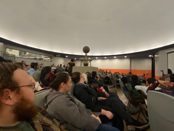 Attendees gathered at the CSUN Planetarium for a free viewing of the stars. 