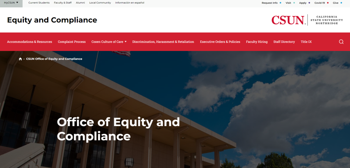 Screenshot of the Office of Equity and Compliance website.