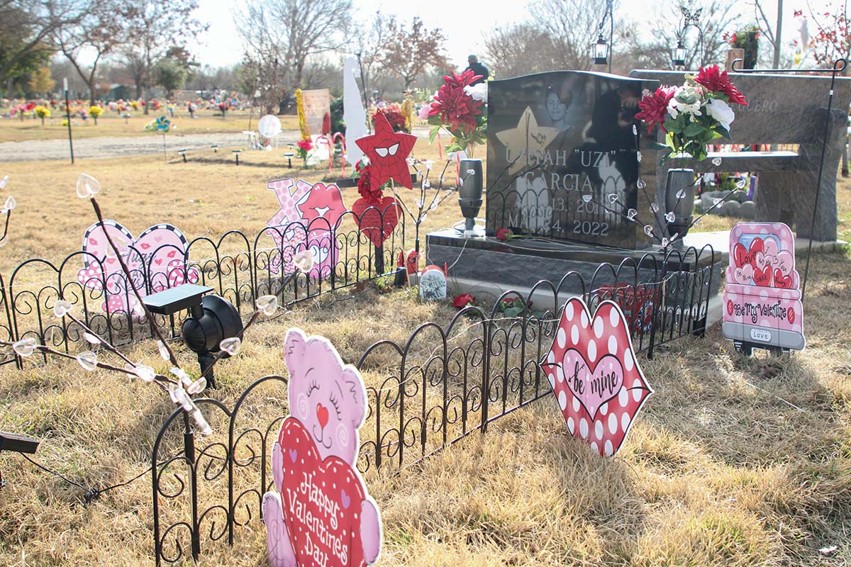 Uzi’s headstone was ready for Valentine’s Day.