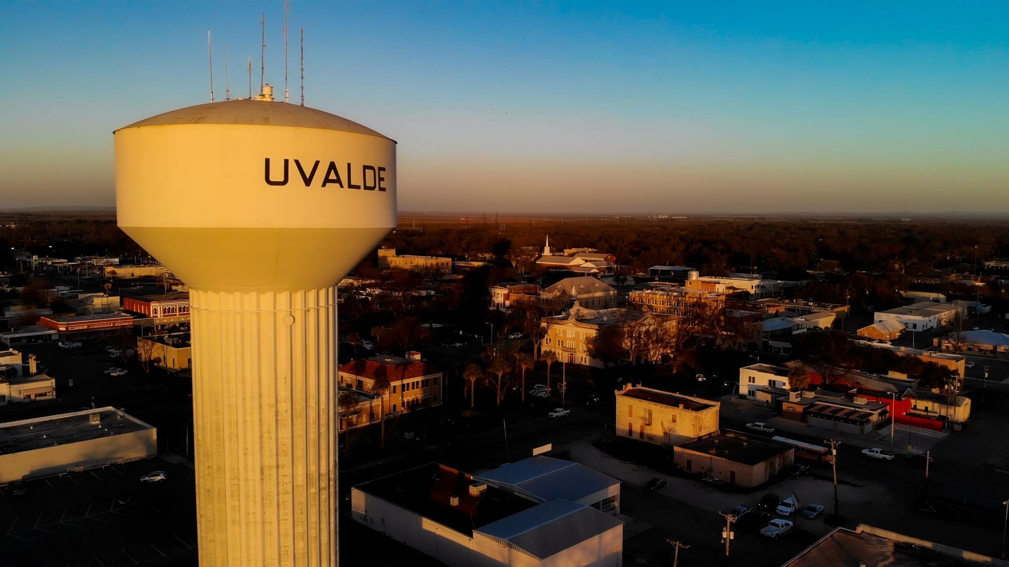 Water tower in Uvalde, Texas.