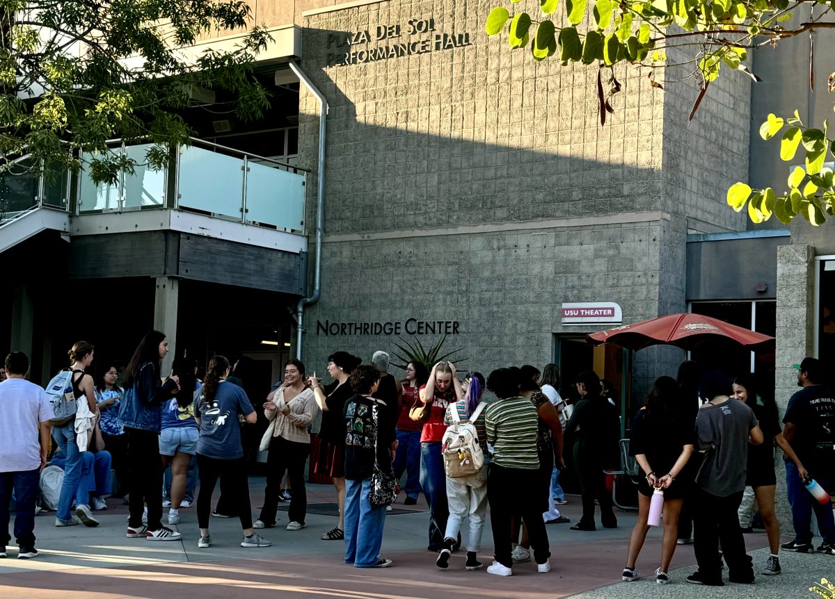 Students begin to line up outside of the USU Theater awaiting Deaf CSUNians “Introduction to Deaf Culture 101” event on Tuesday, Sept. 24. 