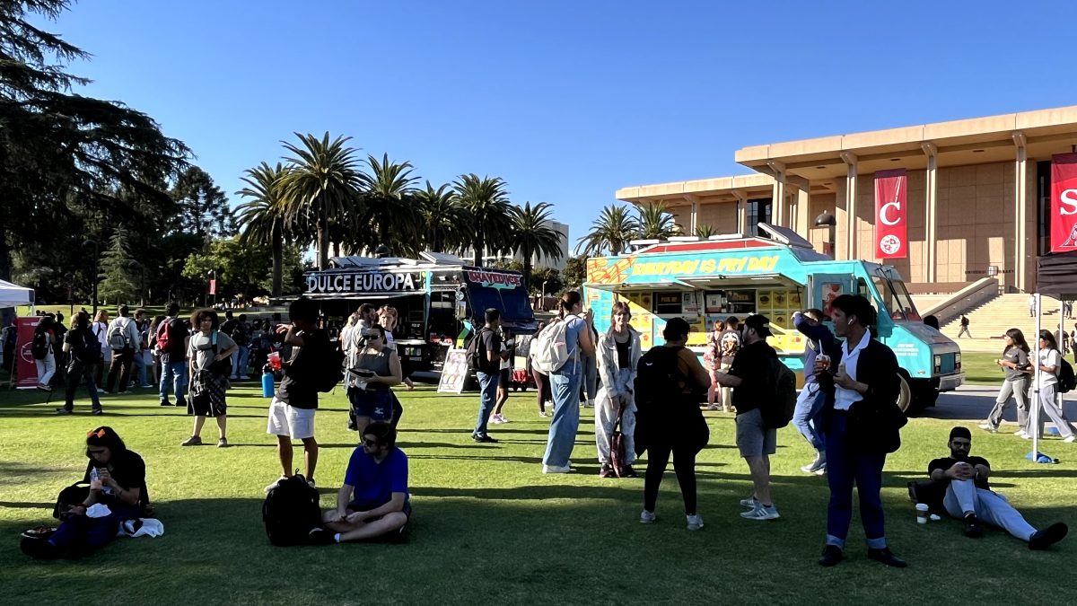 CSUN students buy food and relax during Sol Fest on Thursday, Oct. 24, 2024, on the Sierra Lawn at California State University, Northridge.